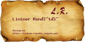 Lintner Renátó névjegykártya